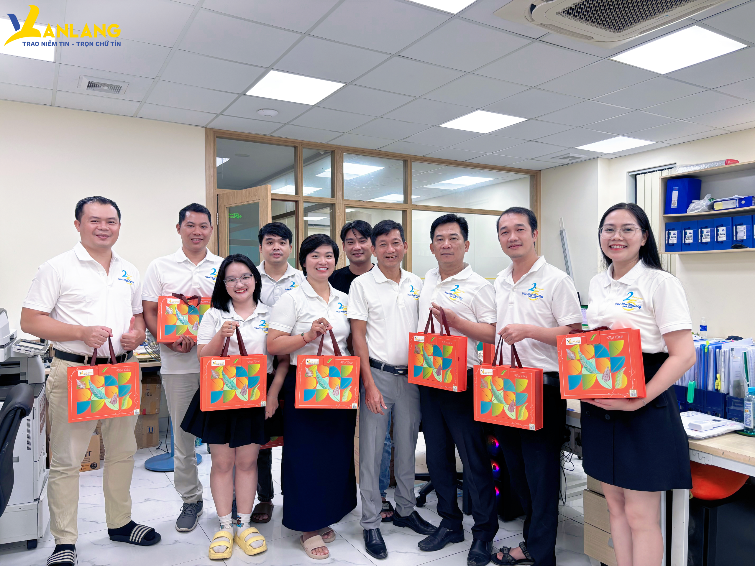 Radiant smiles upon receiving the gifts.